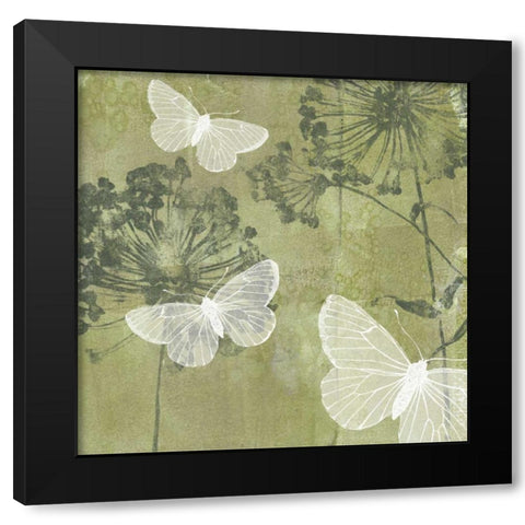 Dandelion and Wings I Black Modern Wood Framed Art Print with Double Matting by Goldberger, Jennifer