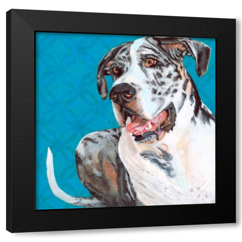 Dlynns Dogs - Apollo Black Modern Wood Framed Art Print with Double Matting by Roll, Dylnn