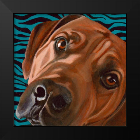 Dlynns Dogs - Bunsen Black Modern Wood Framed Art Print by Roll, Dylnn