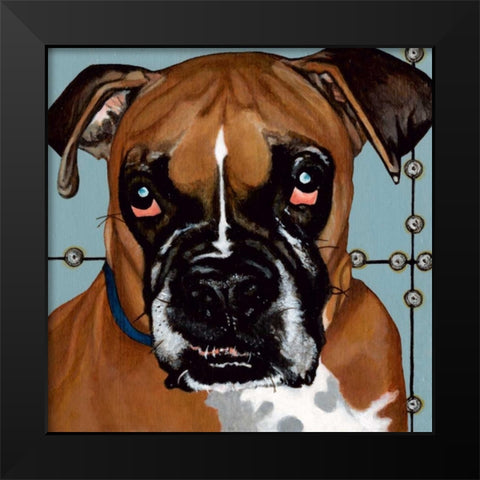 Dlynns Dogs - Rocco Black Modern Wood Framed Art Print by Roll, Dylnn