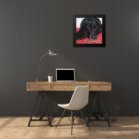 Dlynns Dogs - Tallulah Black Modern Wood Framed Art Print by Roll, Dylnn