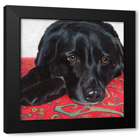 Dlynns Dogs - Tallulah Black Modern Wood Framed Art Print by Roll, Dylnn