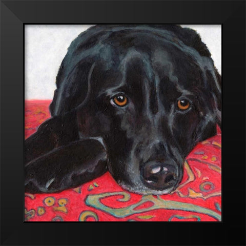 Dlynns Dogs - Tallulah Black Modern Wood Framed Art Print by Roll, Dylnn