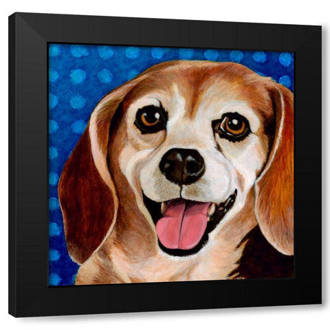 Dlynns Dogs - Zach Black Modern Wood Framed Art Print with Double Matting by Roll, Dylnn