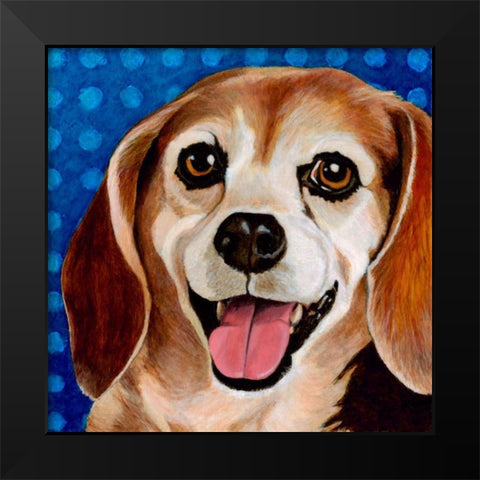 Dlynns Dogs - Zach Black Modern Wood Framed Art Print by Roll, Dylnn