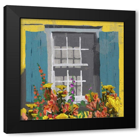 Window Floral I Black Modern Wood Framed Art Print with Double Matting by Novak, Rick