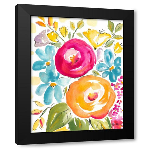 Flower Delight I Black Modern Wood Framed Art Print by Minasian, Julia