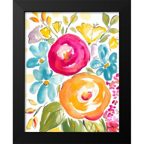 Flower Delight I Black Modern Wood Framed Art Print by Minasian, Julia