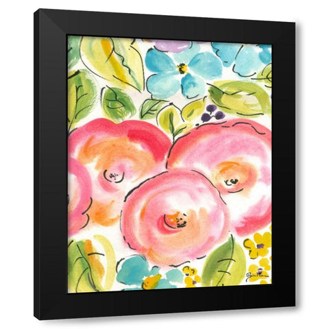 Flower Delight III Black Modern Wood Framed Art Print by Minasian, Julia