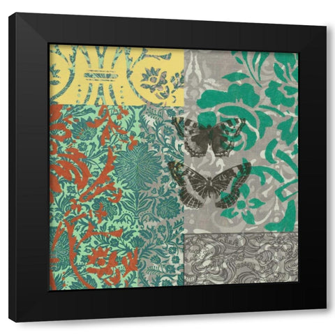 World Bazaar Butterflies I Black Modern Wood Framed Art Print by Goldberger, Jennifer