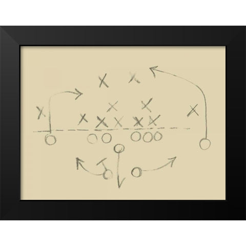 Playbook II Black Modern Wood Framed Art Print by Harper, Ethan