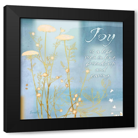 Blue Floral Inspiration VIII Black Modern Wood Framed Art Print with Double Matting by Evelia Designs