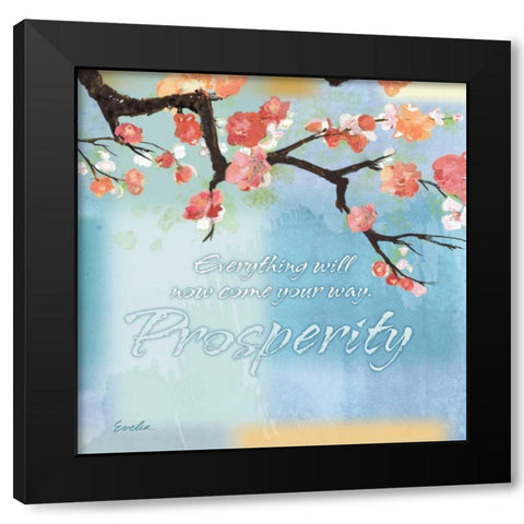 Blue Floral Inspiration XI Black Modern Wood Framed Art Print by Evelia Designs