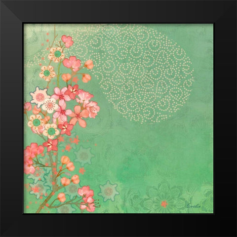 Tokyo Cherry III Black Modern Wood Framed Art Print by Evelia Designs
