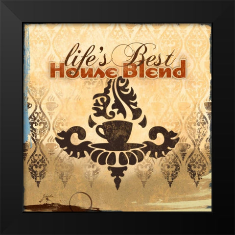 Coffee House II Black Modern Wood Framed Art Print by Evelia Designs