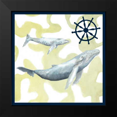 Whale Composition I Black Modern Wood Framed Art Print by Meagher, Megan