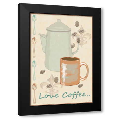 Love Coffee Black Modern Wood Framed Art Print by Reynolds, Jade
