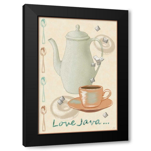 Love Java Black Modern Wood Framed Art Print with Double Matting by Reynolds, Jade