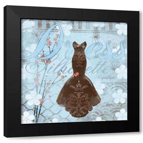 Haute in Blue III Black Modern Wood Framed Art Print with Double Matting by Evelia Designs