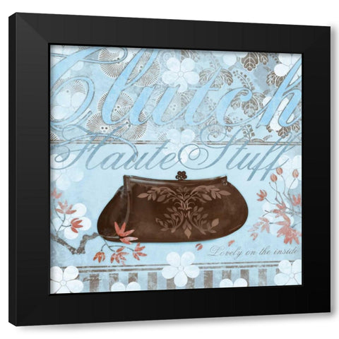 Haute in Blue IV Black Modern Wood Framed Art Print by Evelia Designs