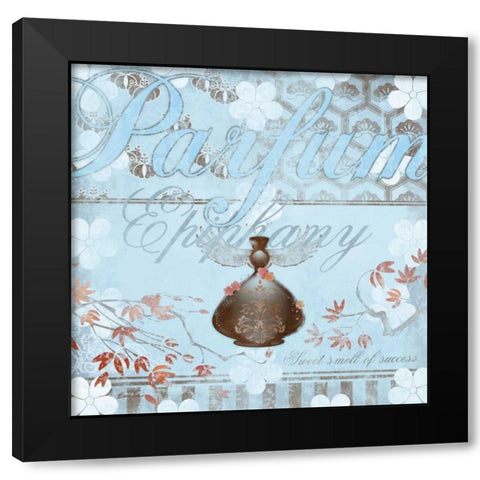 Haute in Blue V Black Modern Wood Framed Art Print by Evelia Designs
