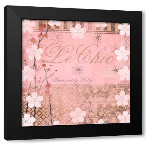 Haute in Pink I Black Modern Wood Framed Art Print with Double Matting by Evelia Designs
