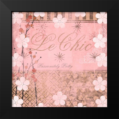 Haute in Pink I Black Modern Wood Framed Art Print by Evelia Designs