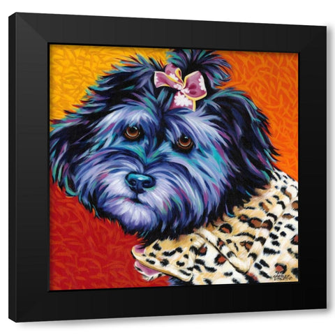 Cute Pups III Black Modern Wood Framed Art Print with Double Matting by Vitaletti, Carolee