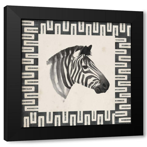 Safari Zebra I Black Modern Wood Framed Art Print with Double Matting by Popp, Grace