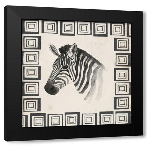 Safari Zebra II Black Modern Wood Framed Art Print with Double Matting by Popp, Grace