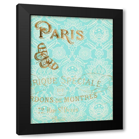 Paris in Gold I Black Modern Wood Framed Art Print by Goldberger, Jennifer