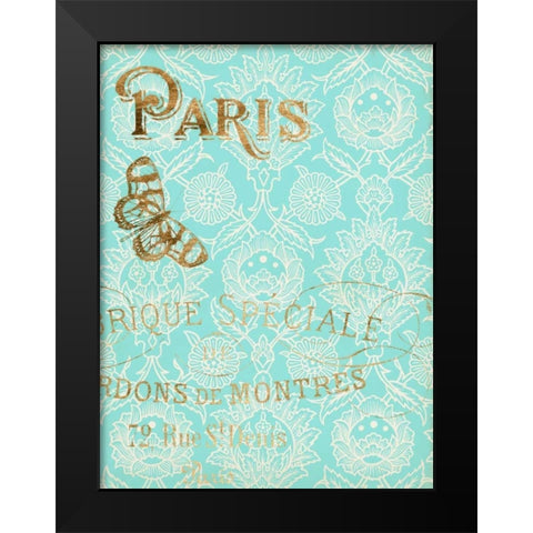 Paris in Gold I Black Modern Wood Framed Art Print by Goldberger, Jennifer