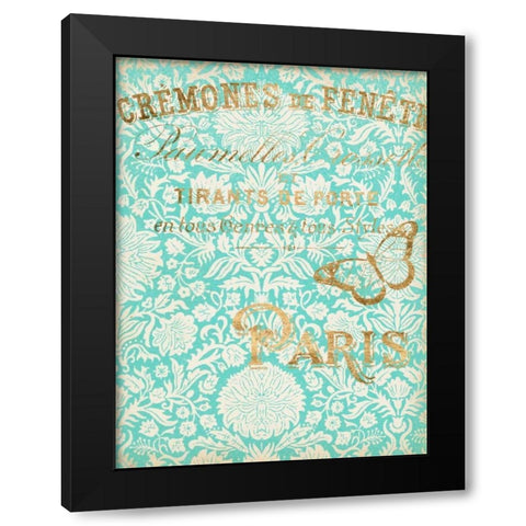 Paris in Gold II Black Modern Wood Framed Art Print with Double Matting by Goldberger, Jennifer