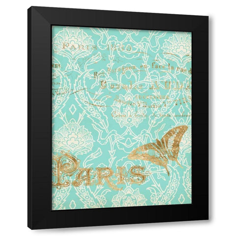 Paris in Gold III Black Modern Wood Framed Art Print by Goldberger, Jennifer