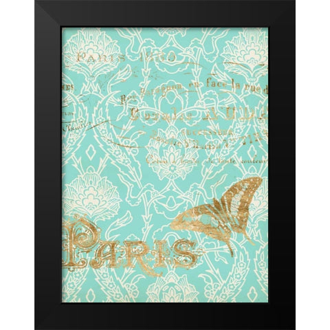 Paris in Gold III Black Modern Wood Framed Art Print by Goldberger, Jennifer