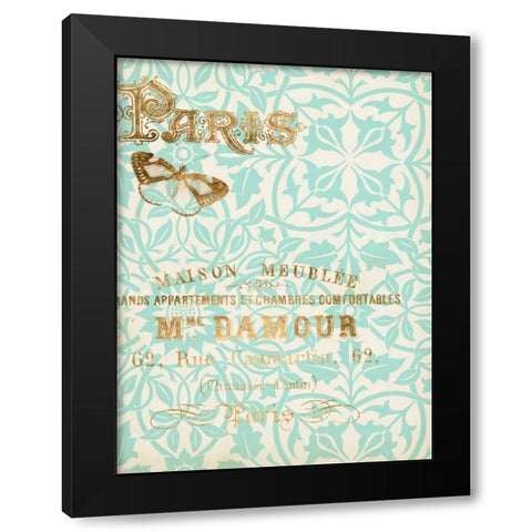 Paris in Gold IV Black Modern Wood Framed Art Print with Double Matting by Goldberger, Jennifer