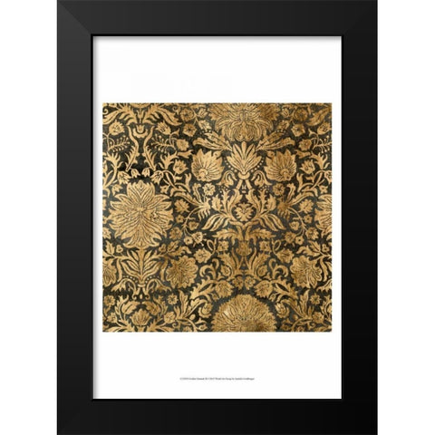 Golden Damask III Black Modern Wood Framed Art Print by Goldberger, Jennifer