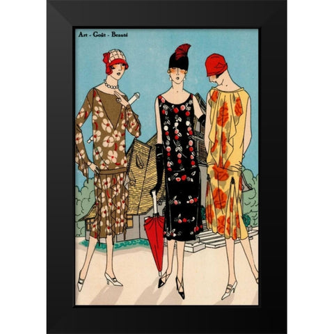Vintage Couture I Black Modern Wood Framed Art Print by Unknown
