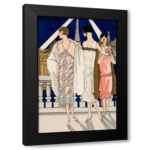 Vintage Couture II Black Modern Wood Framed Art Print with Double Matting by Unknown