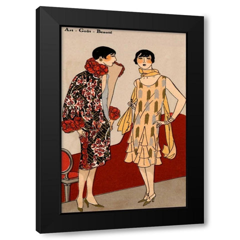 Vintage Couture VII Black Modern Wood Framed Art Print by Unknown