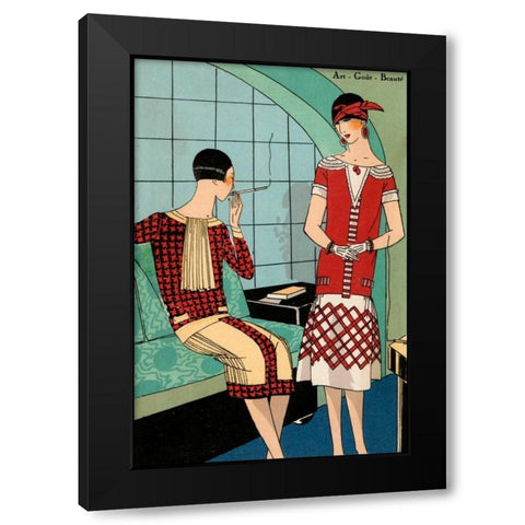 Vintage Couture VIII Black Modern Wood Framed Art Print with Double Matting by Unknown