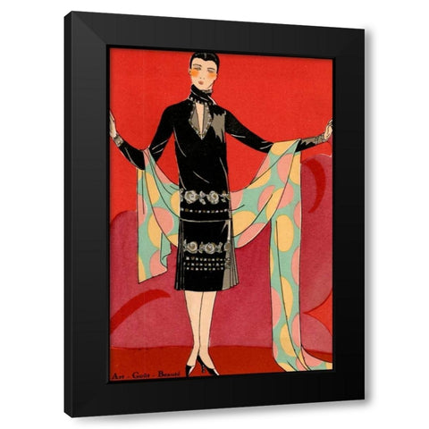 Vintage Couture IX Black Modern Wood Framed Art Print by Unknown