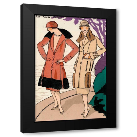Vintage Couture XII Black Modern Wood Framed Art Print with Double Matting by Unknown