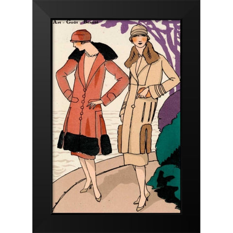 Vintage Couture XII Black Modern Wood Framed Art Print by Unknown