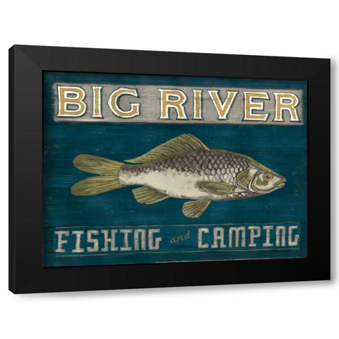 Lodge Sign I Black Modern Wood Framed Art Print by Vess, June Erica