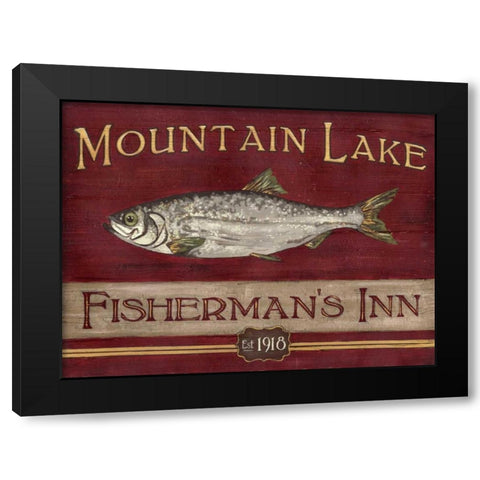 Lodge Sign II Black Modern Wood Framed Art Print by Vess, June Erica