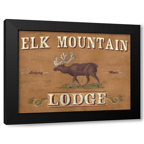Lodge Sign III Black Modern Wood Framed Art Print with Double Matting by Vess, June Erica