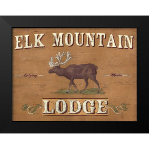 Lodge Sign III Black Modern Wood Framed Art Print by Vess, June Erica