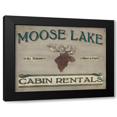 Lodge Sign IV Black Modern Wood Framed Art Print by Vess, June Erica