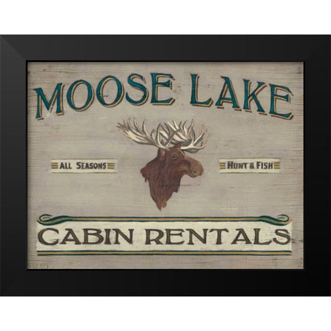 Lodge Sign IV Black Modern Wood Framed Art Print by Vess, June Erica